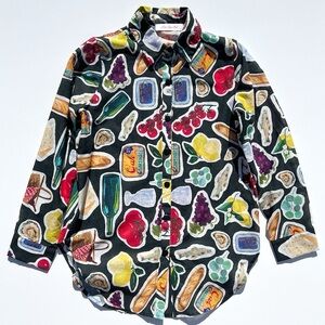 NWOT Lisa says gah Tessa button down in Italian summer black size S